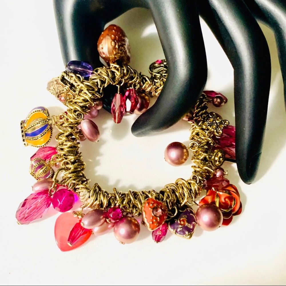 Elastic Purple Charm Bracelet